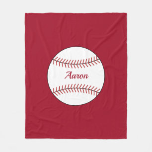 Couverture Polaire Cadeau personnalisé de base-ball rouge