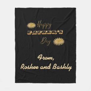 Couverture Polaire Cadeau personnalisé de la fête des pères en or