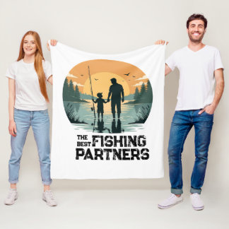 Couverture Polaire Cadeau personnalisé de pêche pour père et fils