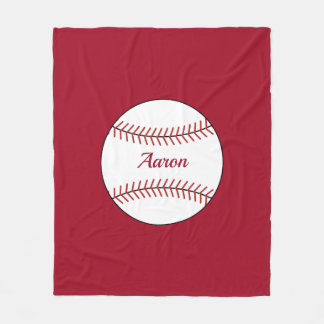 Couverture Polaire Cadeau personnalisé de plaid rouge baseball