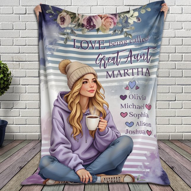 Couverture Polaire Cadeau personnalisé Tante Blanket, Tante Noël Cade (Créateur téléchargé)