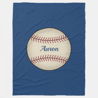 Couverture Polaire Cadeau personnalisé Vintage bleu de base-ball