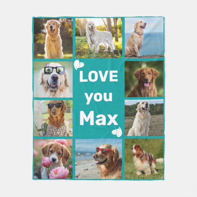 Couverture Polaire Cadeau photo de chien personnalisé pour les amoure (Devant)