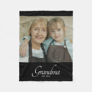 Couverture Polaire Cadeau photo de grand-mère établie