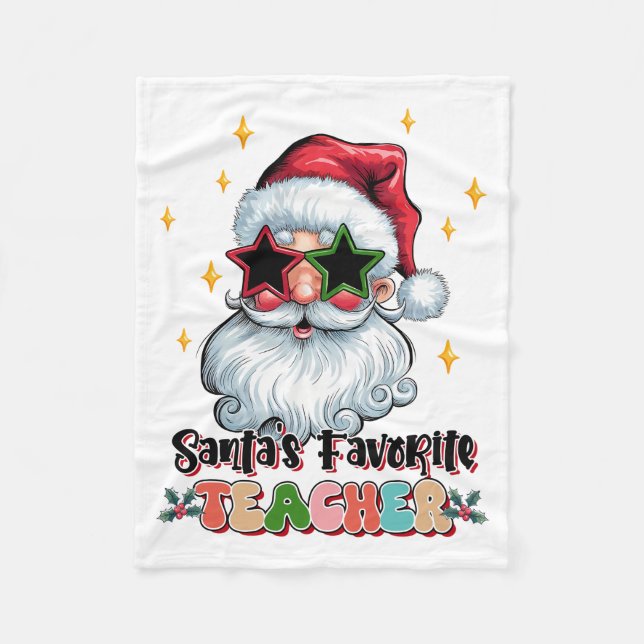 Couverture Polaire Cadeau pour Enseignant | Enseignant Favori du Père (Devant)
