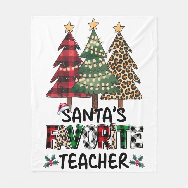 Couverture Polaire Cadeau pour Enseignant | Enseignant Favori du Père (Devant)