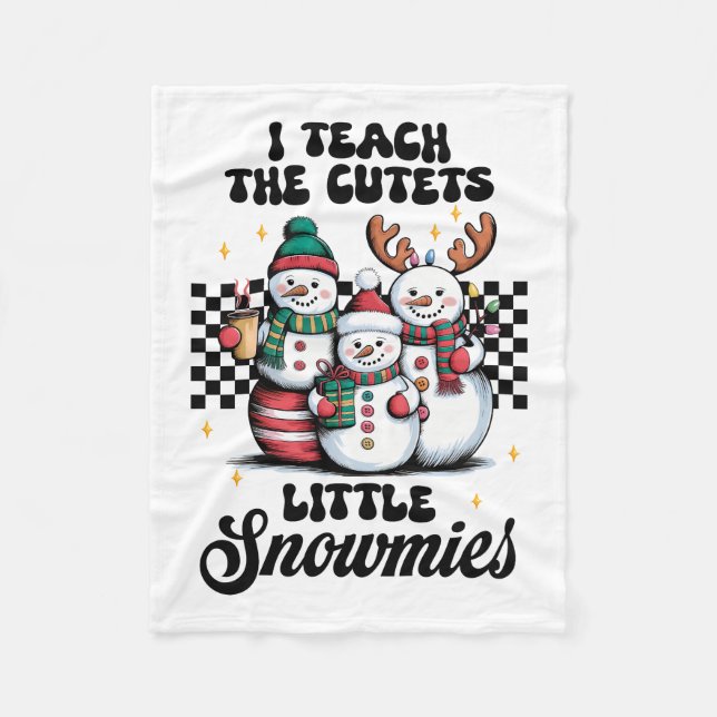 Couverture Polaire Cadeau pour Enseignant | J'Enseigne aux Plus Migno (Devant)