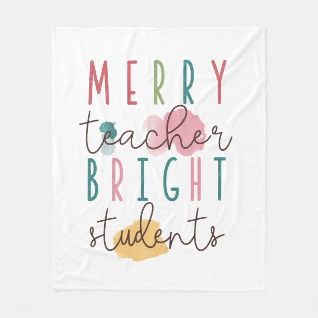 Couverture Polaire Cadeau pour Enseignant | Joyeux Enseignant Élèves  (Devant)