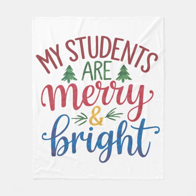 Couverture Polaire Cadeau pour Enseignant | Mes Élèves Sont Joyeux &  (Devant)