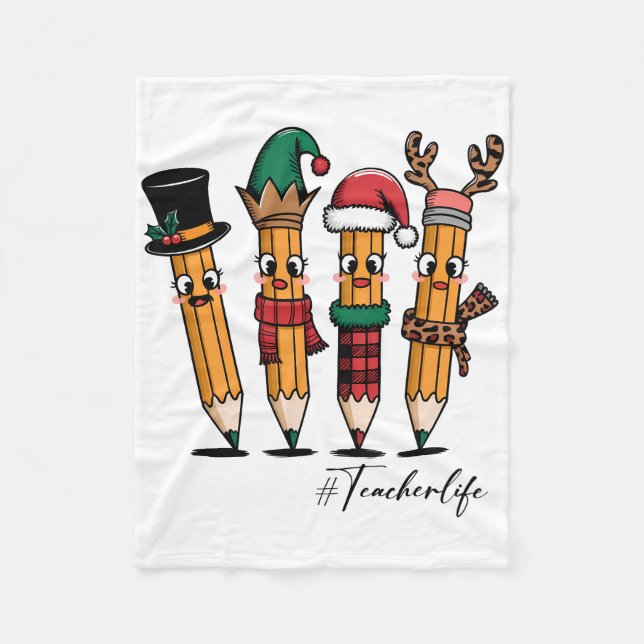 Couverture Polaire Cadeau pour Enseignant | Vie d'Enseignant au Crayo (Devant)