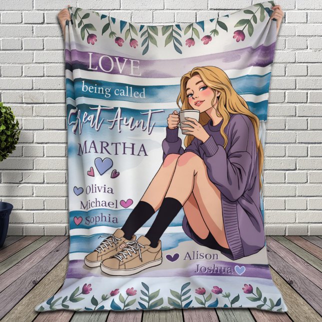 Couverture Polaire Cadeau pour les noms de nièce et neveux personnali (Créateur téléchargé)