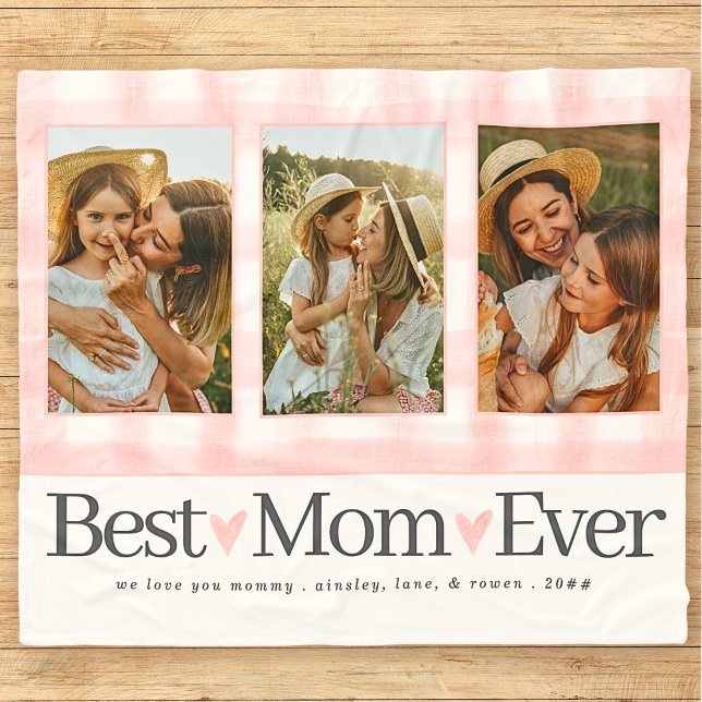 Couverture Polaire Cadeau pour Maman Fête des Mères Photo Best Mom En (Créateur téléchargé)
