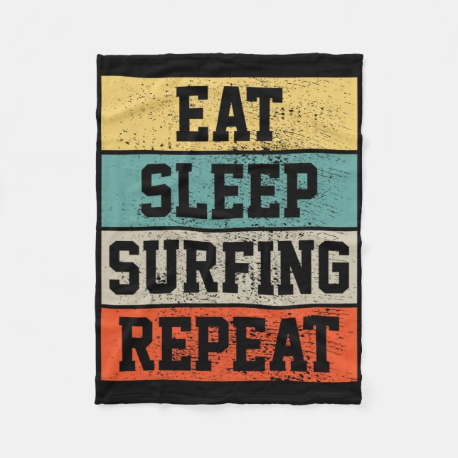 Couverture Polaire Cadeau Rétro Vintage Surf Surfing (Devant)