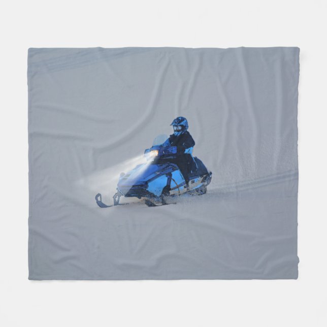 Couverture Polaire Cadeau sportif hivernal motoneige (Devant (Horizontal))
