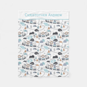 Couverture Polaire Cadeau train d'animaux de bébé personnalisé pour g