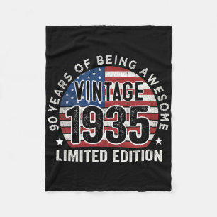 Couverture Polaire Cadeaux 90e anniversaire Hommes Vintage 1935 90 an