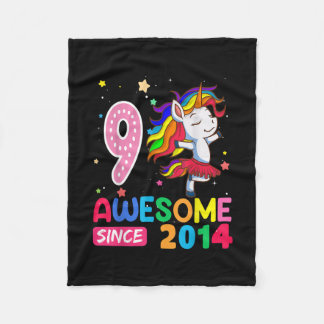 Couverture Polaire Cadeaux de 9 ans Filles Ados Funny Unicorn 9th Bir