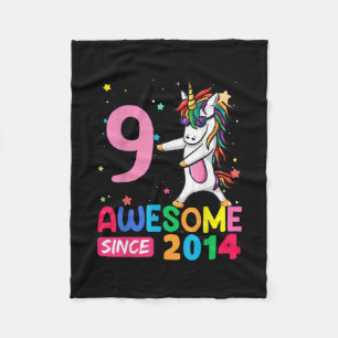 Couverture Polaire Cadeaux de 9 ans Filles Ados Funny Unicorn 9th Bir