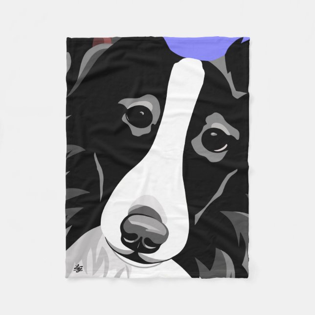 Couverture Polaire Cadeaux de border collie (Devant)