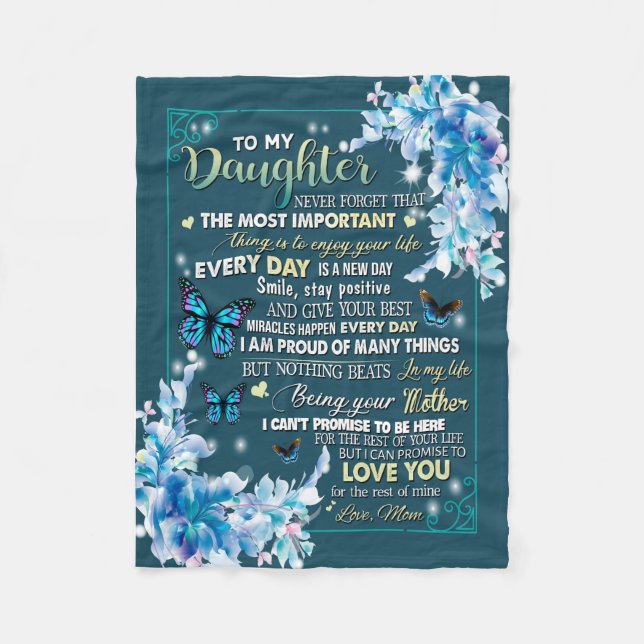 Couverture Polaire Cadeaux de fille | Lettre À Ma Fille De Papa (Devant)