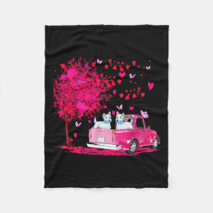 Couverture Polaire Cadeaux de la Saint-Valentin pour couple Westie en