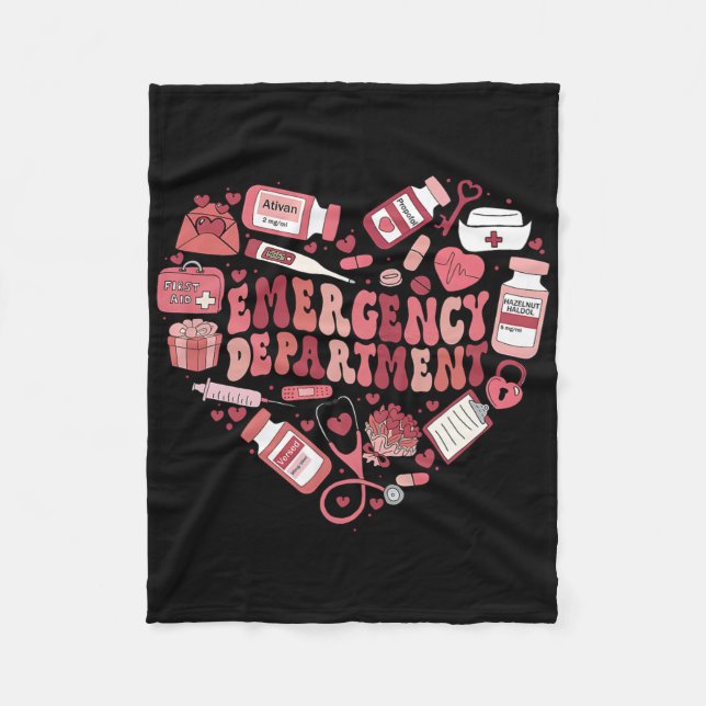 Couverture Polaire Cadeaux de la Saint-Valentin pour infirmière des u (Devant)