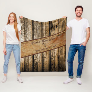 Couverture Polaire Cadeaux de mariage rustique personnalisés, couvert