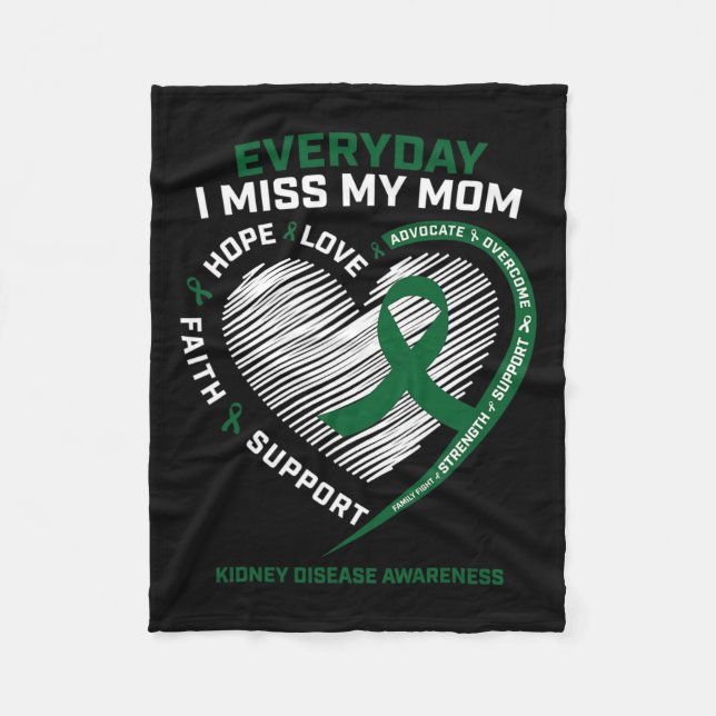 Couverture Polaire Cadeaux de mémoire Miss Ma maman Maladie du rein S (Devant)