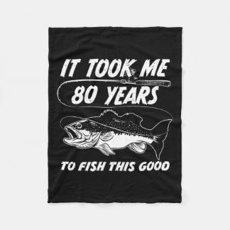 Couverture Polaire Cadeaux de pêcheur de 80 ans Anniversaire 80e Anni