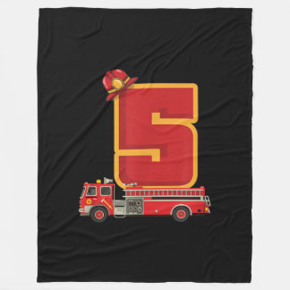 Couverture Polaire Cadeaux de pompier de 5 ans Anniversaire