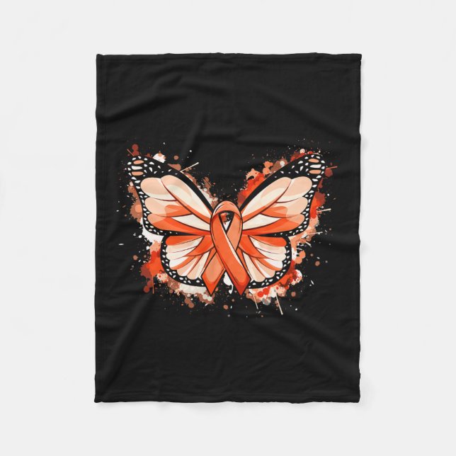 Couverture Polaire Cadeaux de sensibilisation Beurre de ruban orange (Devant)