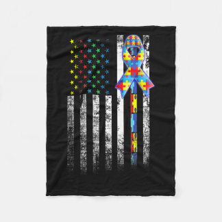 Couverture Polaire Cadeaux Drapeau Américain Distressed Au Awareness