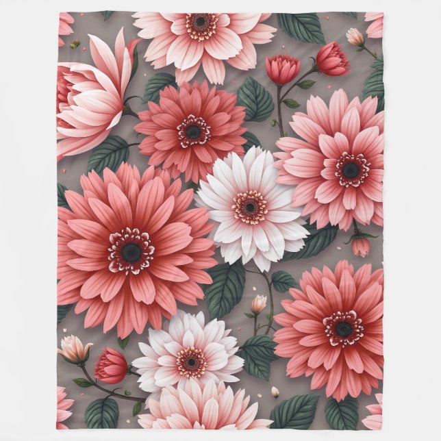 Couverture Polaire Cadeaux FleeBlanket floraux pour femmes (Devant)