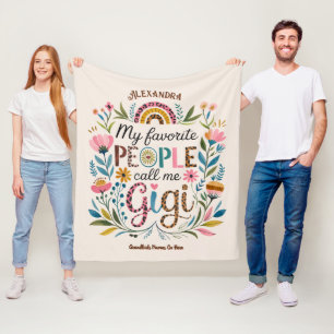 Couverture Polaire ❤️ Cadeaux GIGI personnalisés Ajouter des noms de