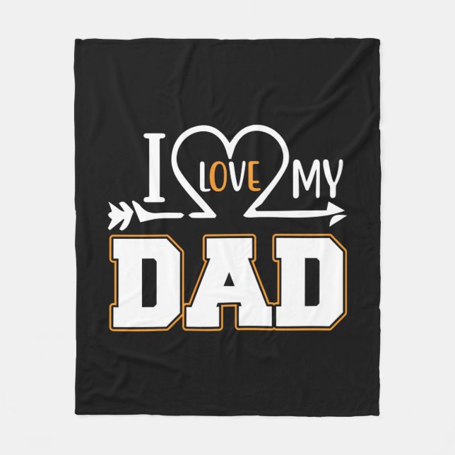 Couverture Polaire Cadeaux Papa | J'aime mon père (Devant)