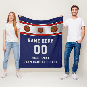 Couverture Polaire Cadeaux Personnalisés de Basketball de Nuit Senior