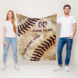 Couverture Polaire Cadeaux personnalisés de nuit senior de baseball,