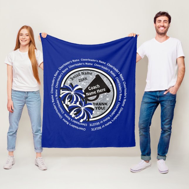 Couverture Polaire Cadeaux personnalisés par bleu pour un entraîneur (En situation)