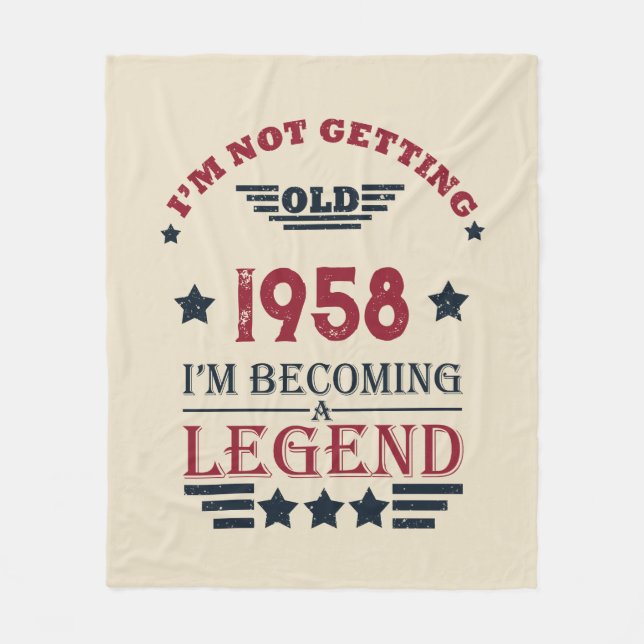 Couverture Polaire Cadeaux personnalisés vintages 65e anniversaire (Devant)