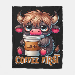 Couverture Polaire Cadeaux pour amateurs de café en premier