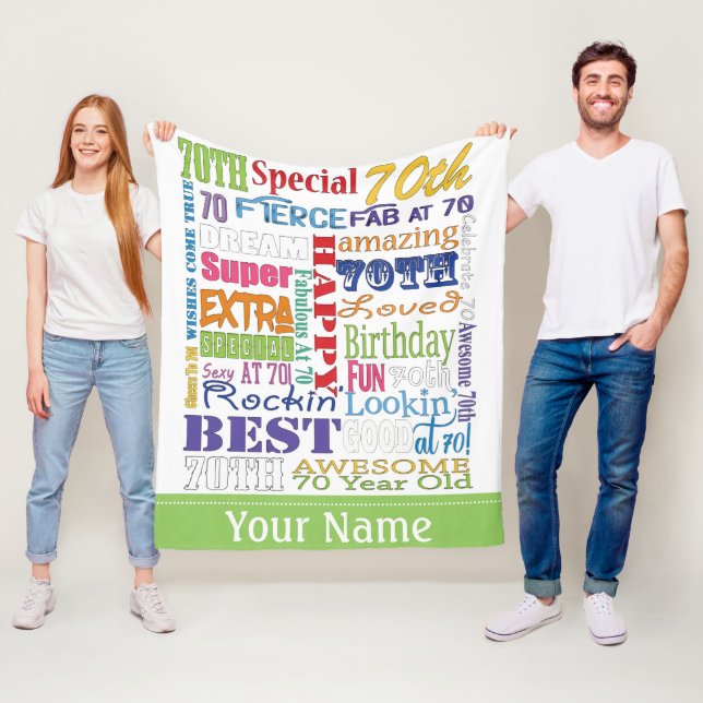 Couverture Polaire Cadeaux Uniques Et Spéciaux 70e Anniversaire (En situation)