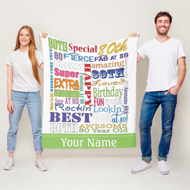 Couverture Polaire Cadeaux Uniques Et Spéciaux De Fête Du 80E Anniver (En situation)