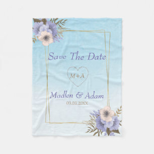 Couverture Polaire Cadre Or Et Fleurs