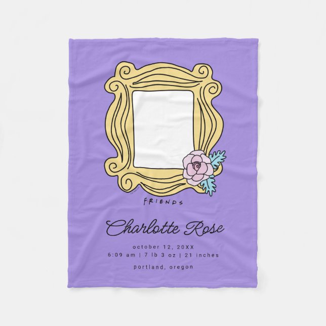 Couverture Polaire Cadre photo floral AMIENDS™ | Statistiques de nais (Devant)