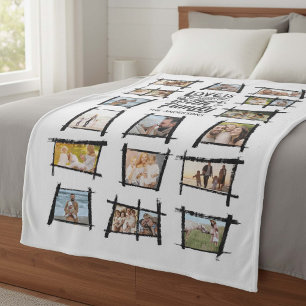 Couverture Polaire Cadres rustiques Black/Wht Love Is Family ID1015