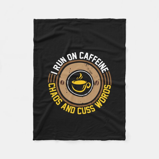 Couverture Polaire Café Art I Run Sur Caféine (Devant)