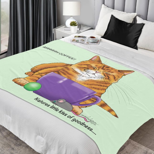 Couverture Polaire Café au gingembre orange amusant (Créateur téléchargé)