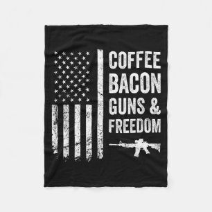 Couverture Polaire Café Bacon Armes & Dom - Barbecue Grill Drôle