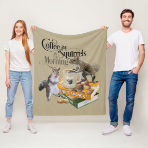 Couverture Polaire Café et écureuils - Amoureux des écureuils
