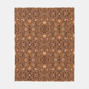 Couverture Polaire Café Latte Paisley Soft Fleece Blanket